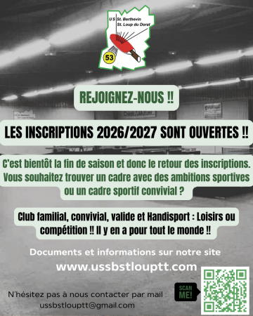 Inscriptions saison 2026-2027