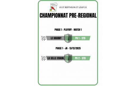 AVANT MATCH - Championnat Pré-Régional - J6